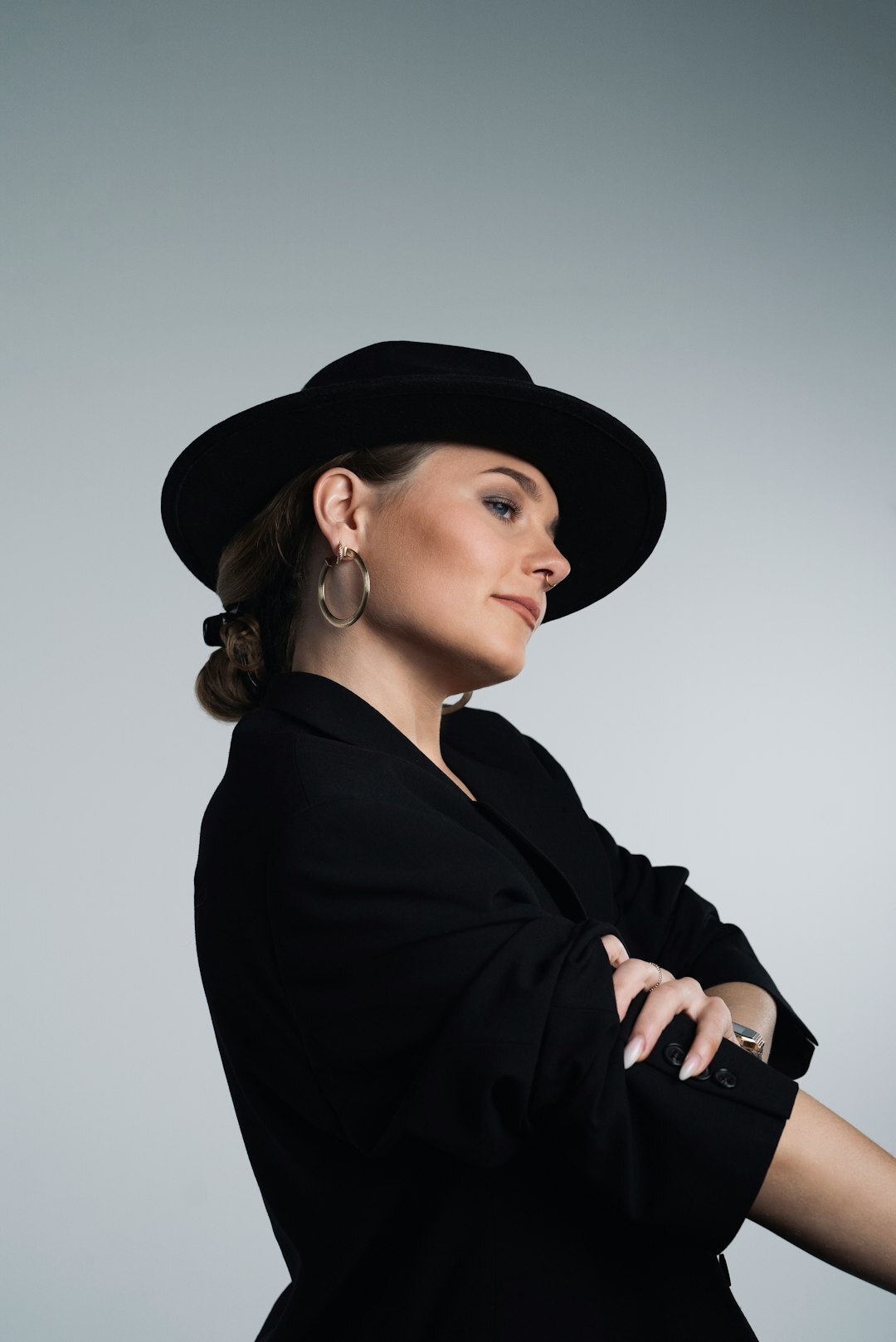 Studio portrait of a woman, production manager